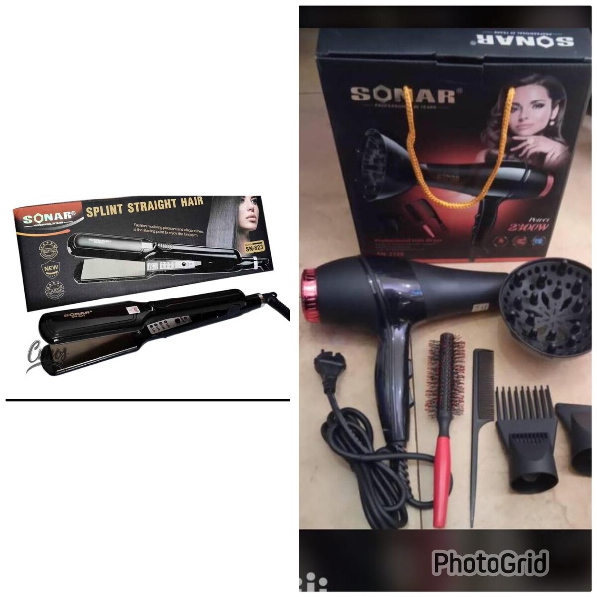 Sonar hair dryer with straight