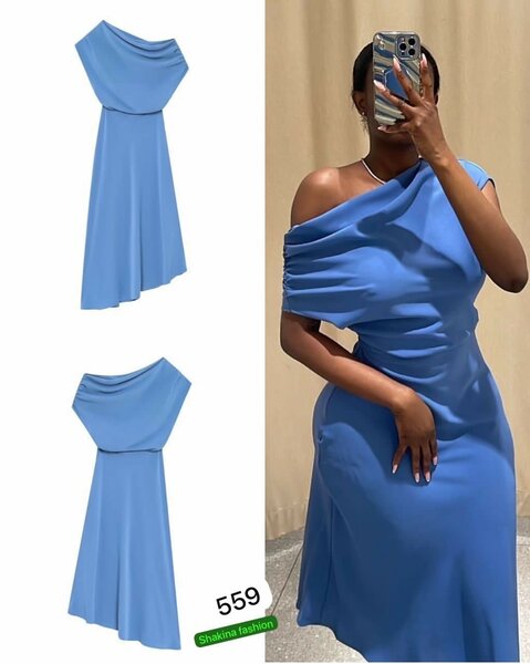 Robe de soirée bleue élégante