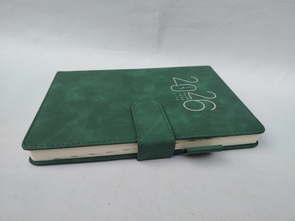 Agenda 2026 en cuir vert