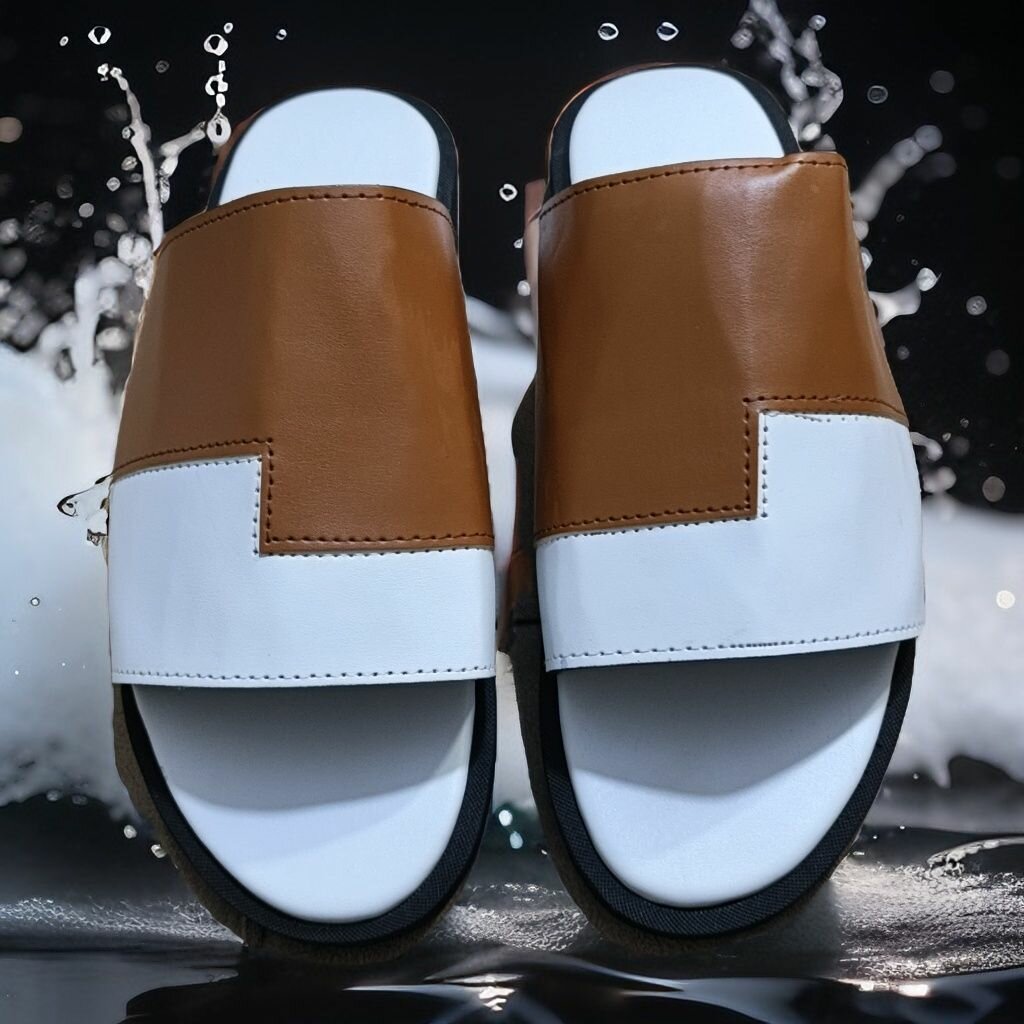 Claquettes en cuir unisexes