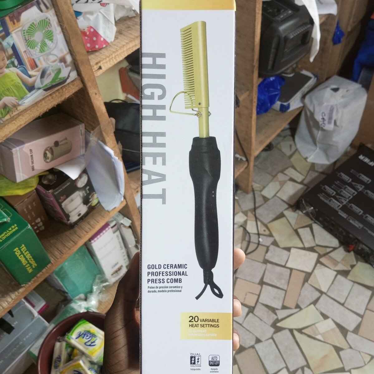 Peigne Chauffant en Céramique Or