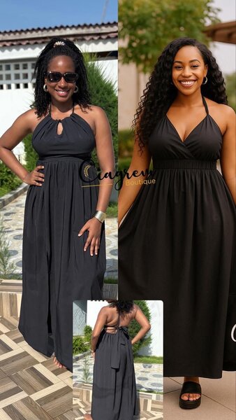 Robe Maxi Noire Élégante