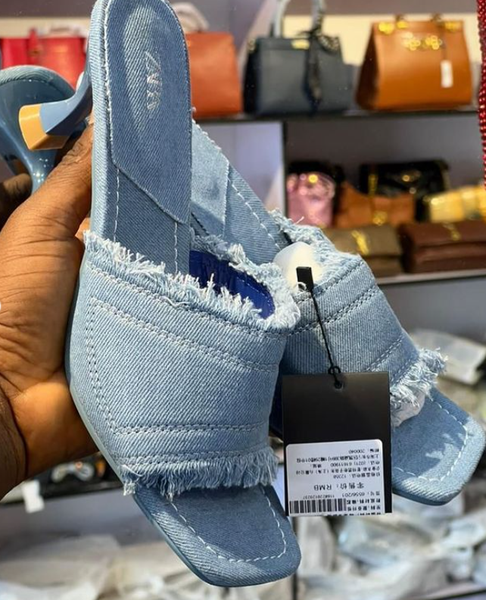 denim sandals zara