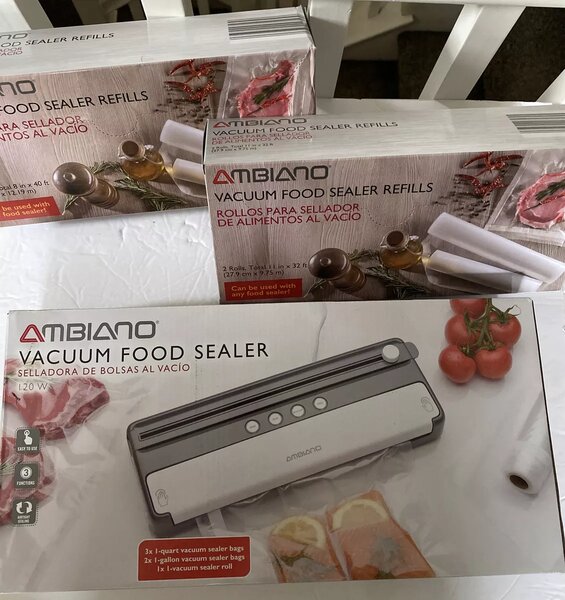 AMBIANO VACUUM FOOD SEALER ~ WITH BONUS 2 BOXS OF SEALER BAG