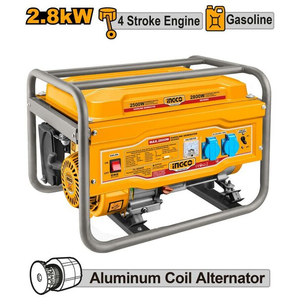 Générateur essence 2.8kW Ingco