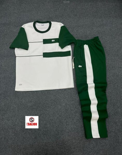 Ensemble sportif décontracté vert et blanc