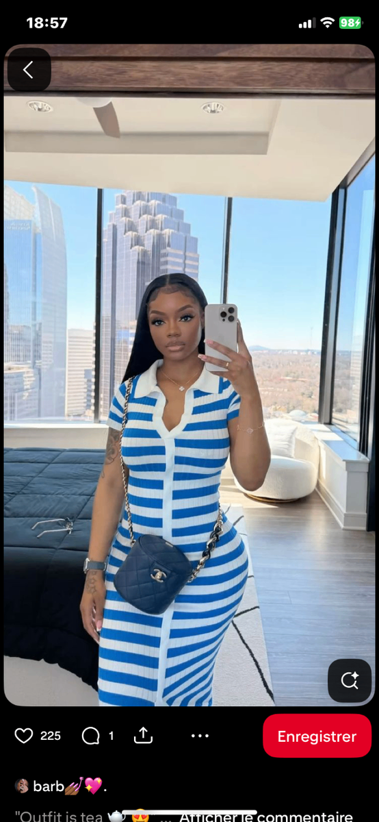 Robe longue rayée élégante