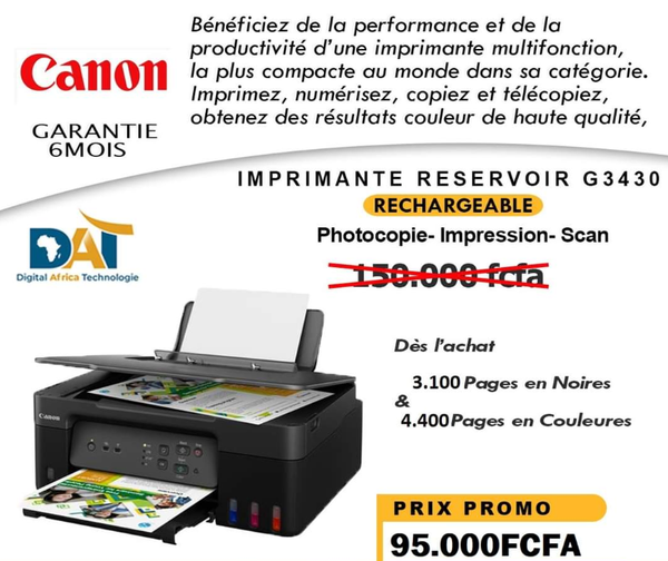 Imprimante Reservoir Canon G3430 Avec wifi