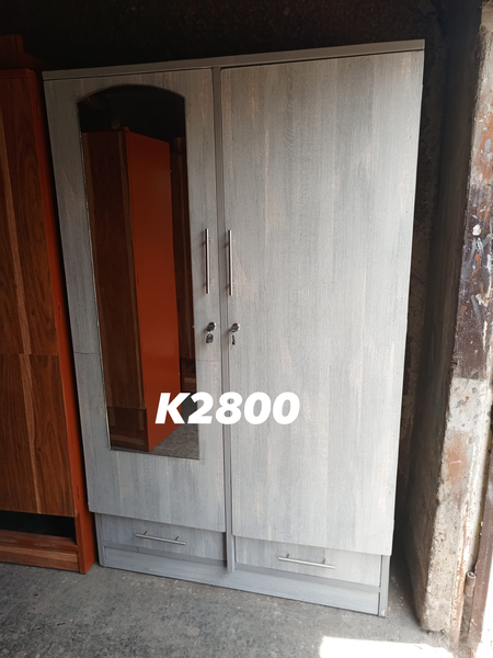 gray wardrobe with mirror 1 section