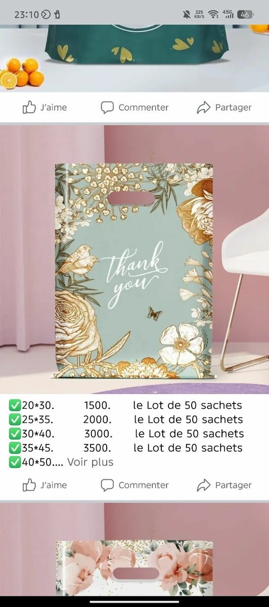 Sacs plastiques par lot de 50