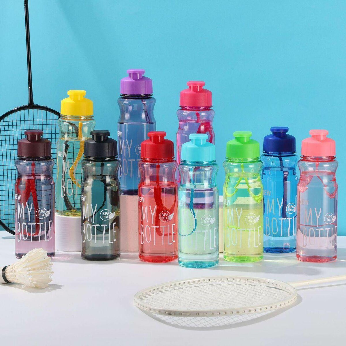 Bouteille d'eau colorée sport