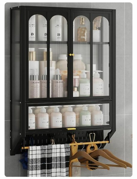 3- LAYERS WALL MOUNTED BATHROOM WALL CABINET WITH 2 DOORS