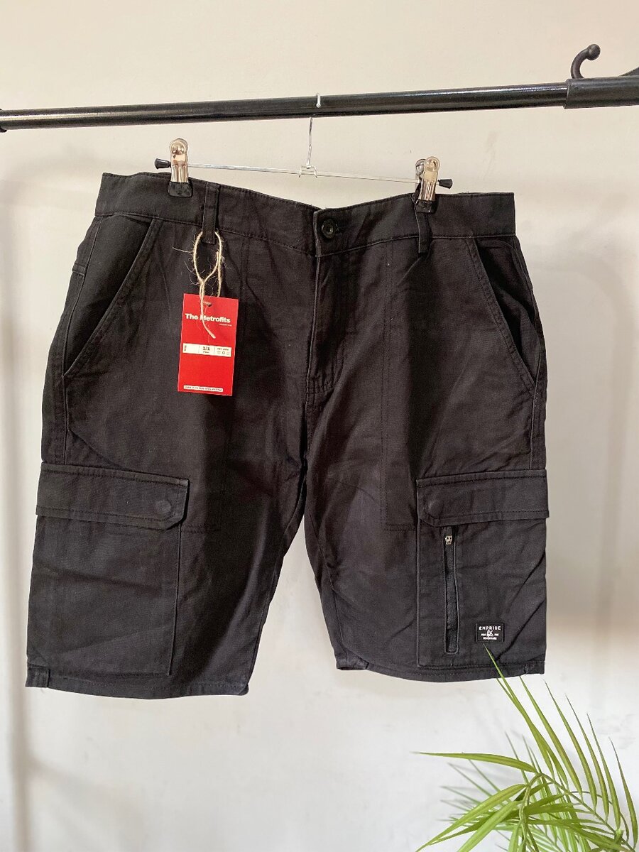 Black cargo shorts