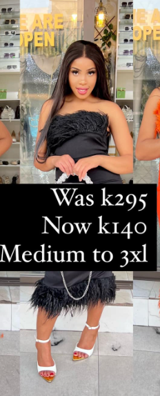 Black Fitted Off-the-shoulder Dress with feathers