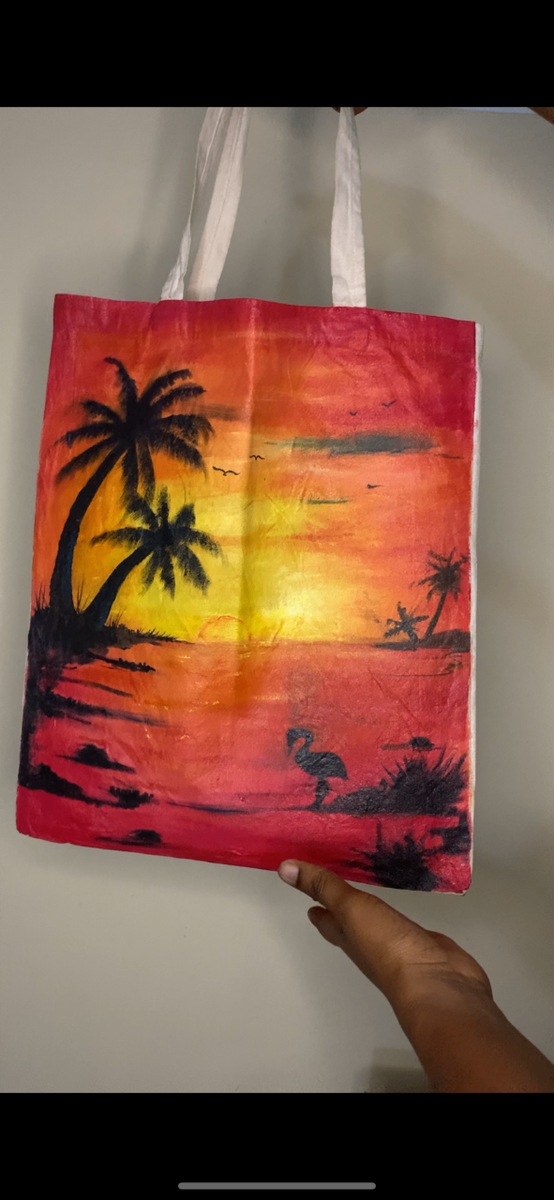 Sac en tissu avec motifs artistiques