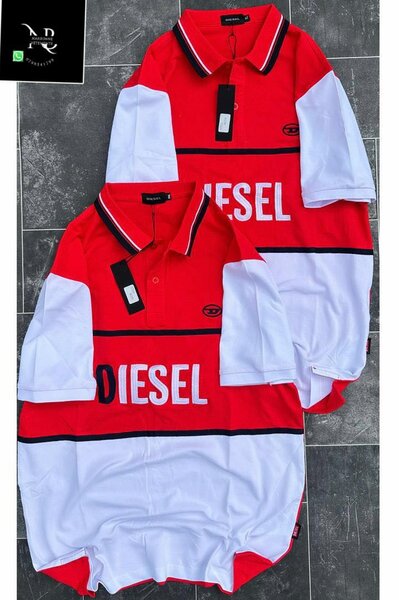 Polo rouge DIESEL pour homme