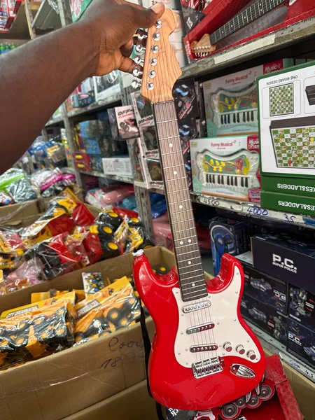 Guitare électrique jouet rouge