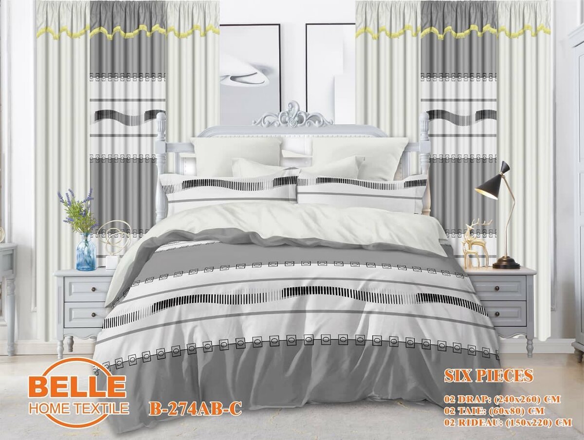 Parure de lit élégante 6 pièces