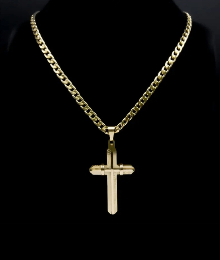 Pendentif croix en acier inoxydable