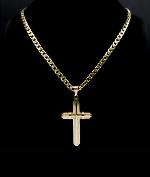 Pendentif croix en acier inoxydable