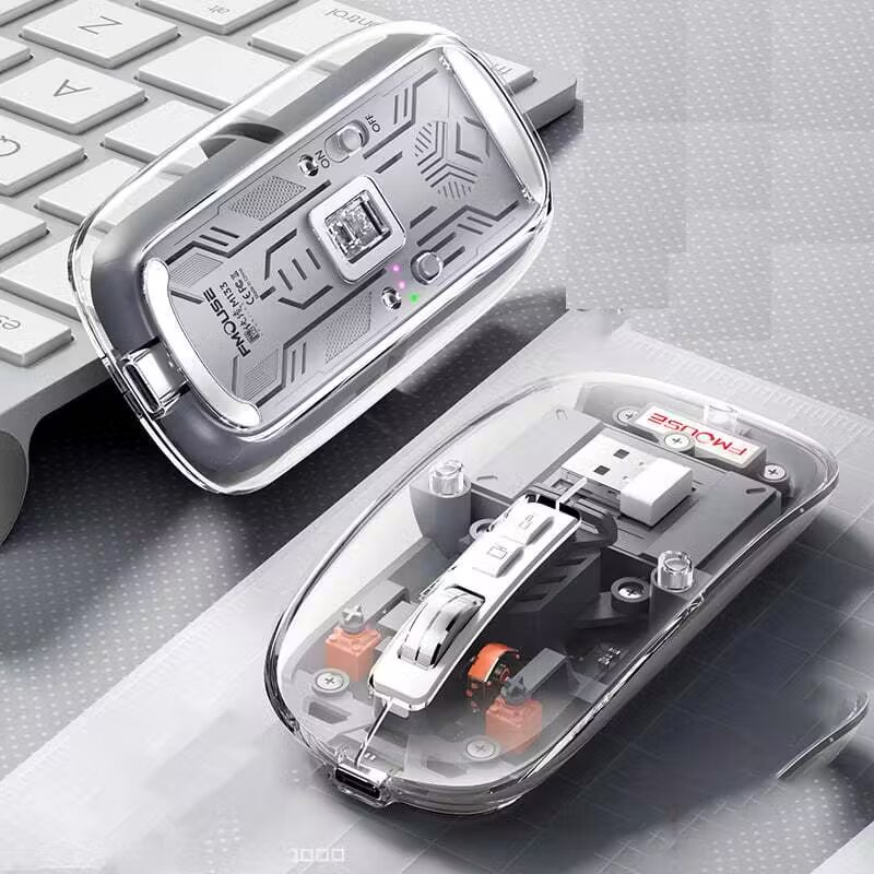 Bluetooth + 2.4G Transparent Rechargeable Mouse - Dual-Mode