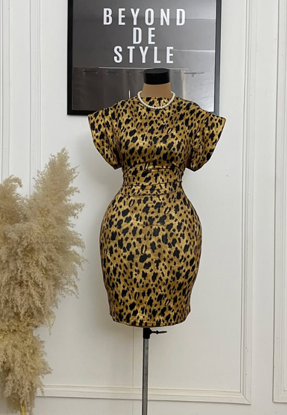  SWEET GIRL ANIMAL PRINT DRESS.