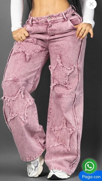 Jean rose étoilé tendance