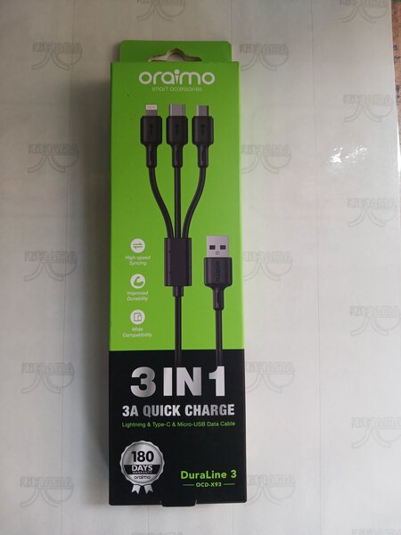 Câble Oraimo 3-en-1 Charge Rapide