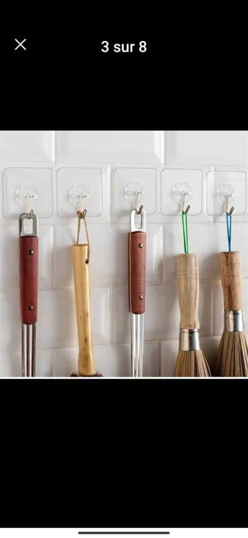 20 Crochets Muraux Adhésifs