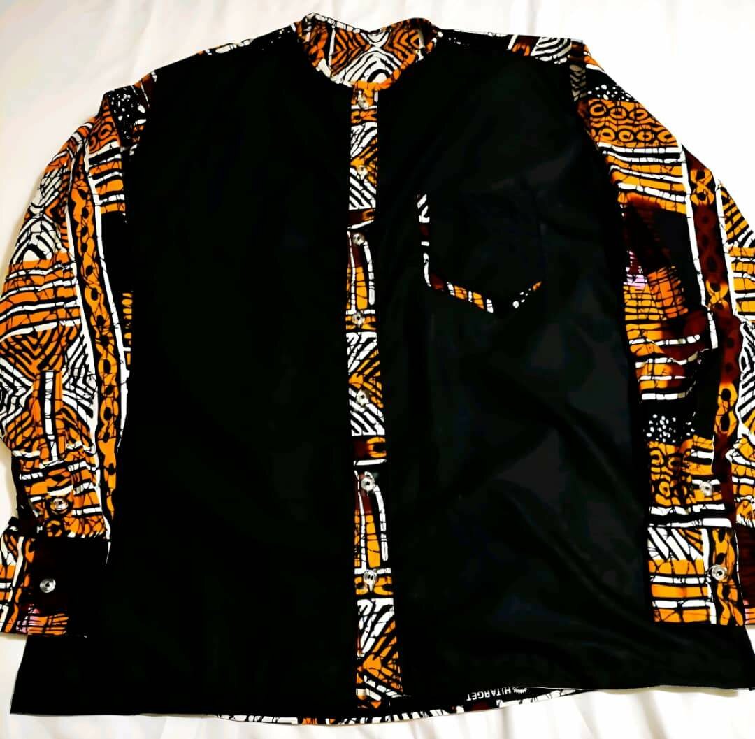 Manche longue prestige en pagne et tissu cotton by k'yM Coll