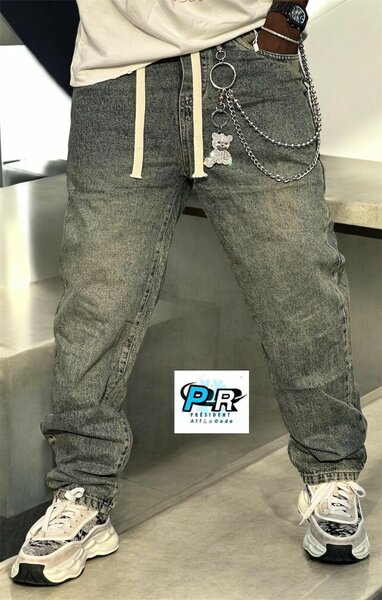 Jean streetwear avec chaîne