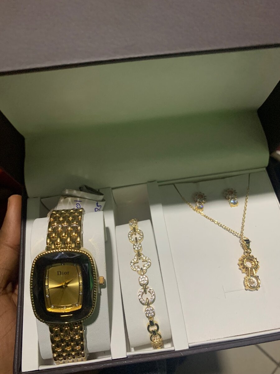 Ladies watch, bracket, necklace and earrings