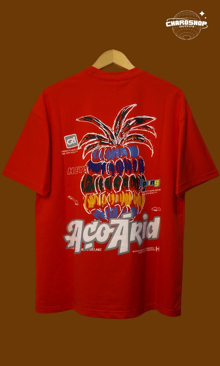 T-shirt unisexe rouge imprimé