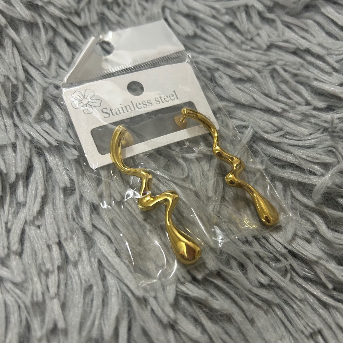 Boucles d'oreilles en acier inoxydable doré