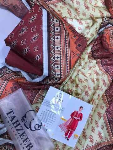 3 Pcs Women's Unstitched Suit