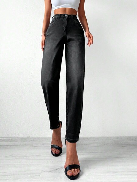 Jeans femme taille haute