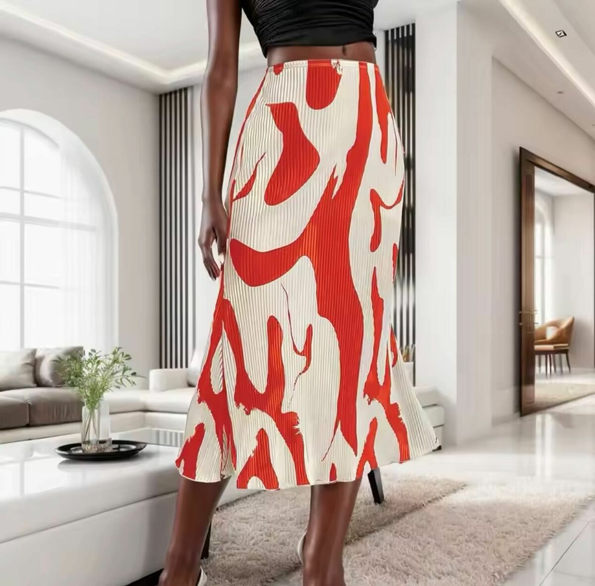 Pleated Mid-length skirt