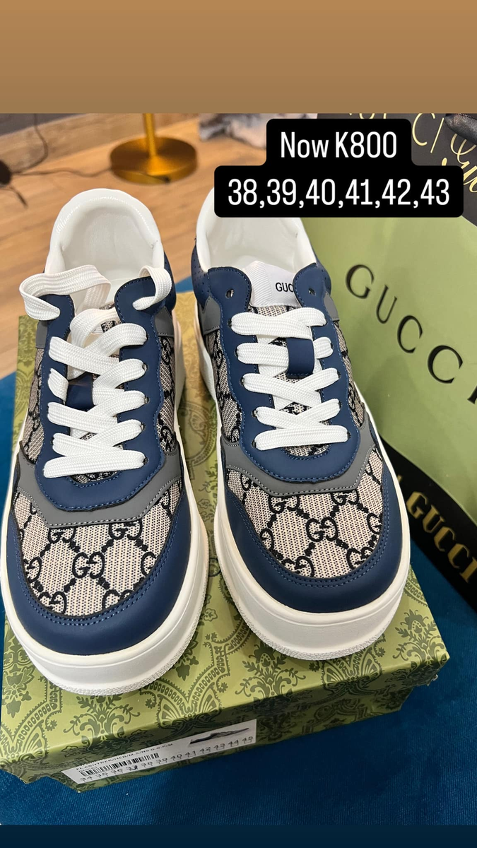 blue and white gucci sneakers