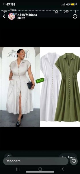 Robe élégante boutonnée femme