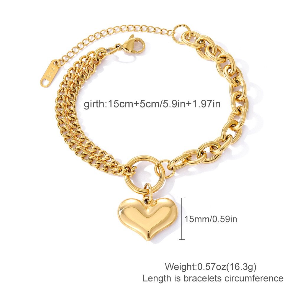 18 k Gold plated Love pendant bracelet