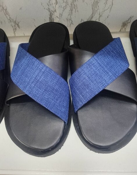 Sandales croisées  bleu-noir