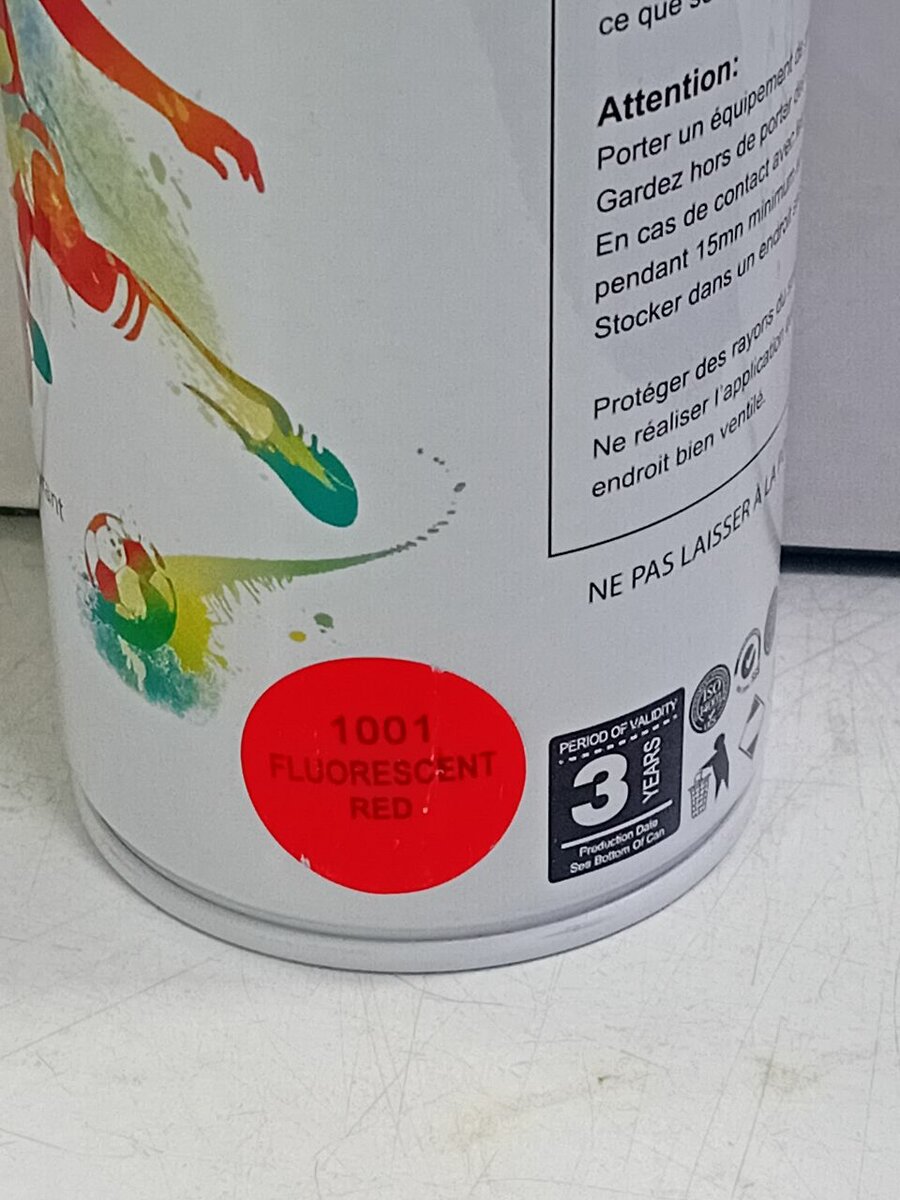 Peinture en spray fluorescente rouge