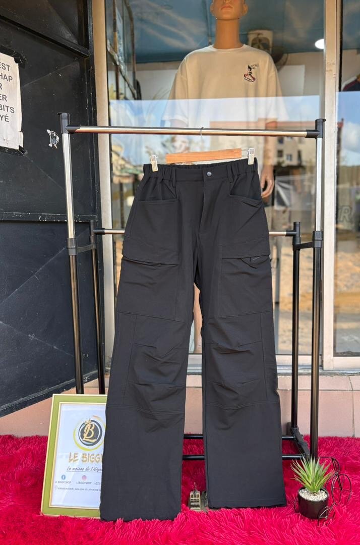 Pantalon cargo noir homme