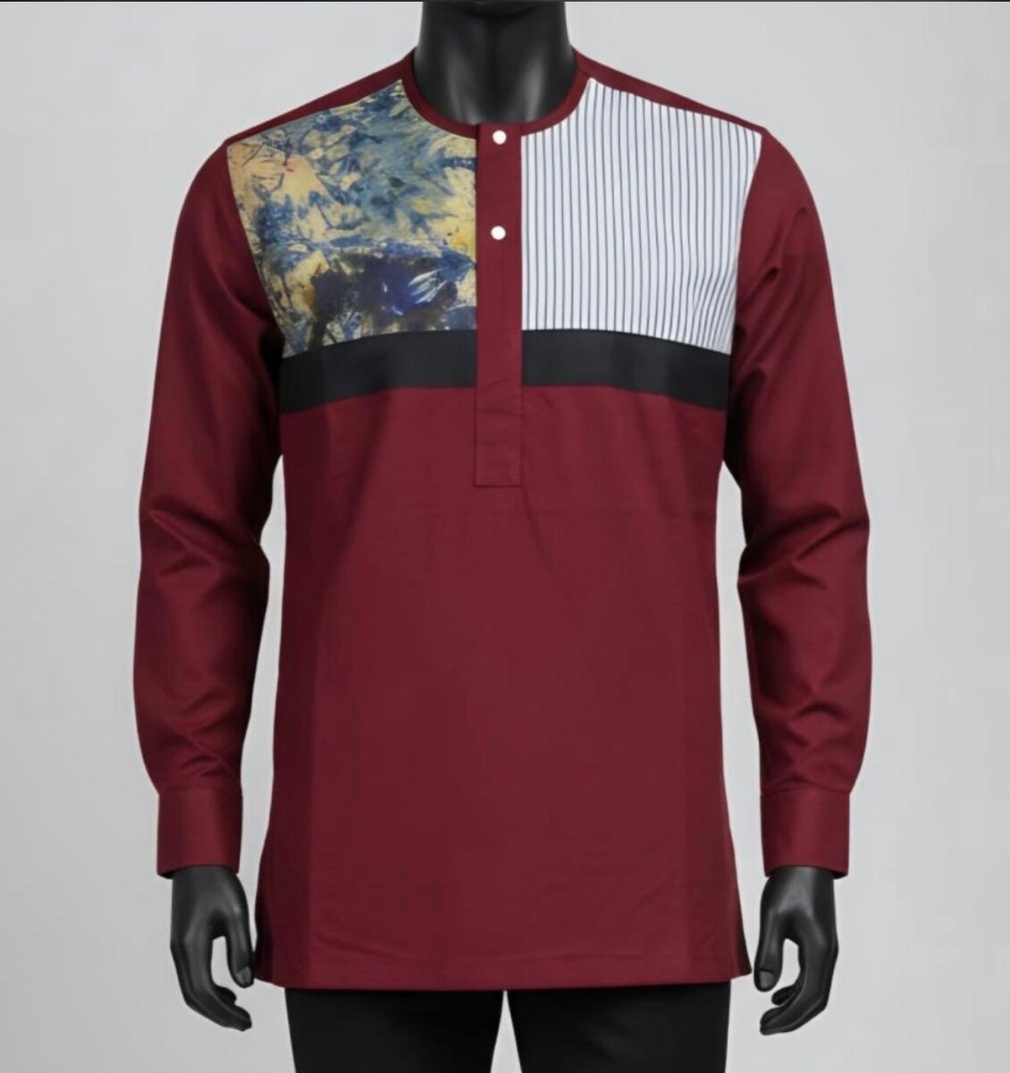 Chemise africano rouge chic
