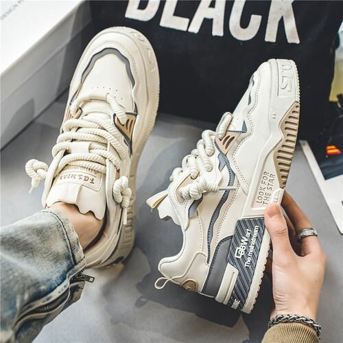ALagzi 2025 Men's New Fashion Sports Board Shoes - Beige
