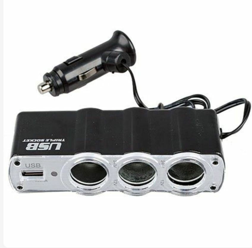 Adaptateur allume-cigare USB 3 en 1