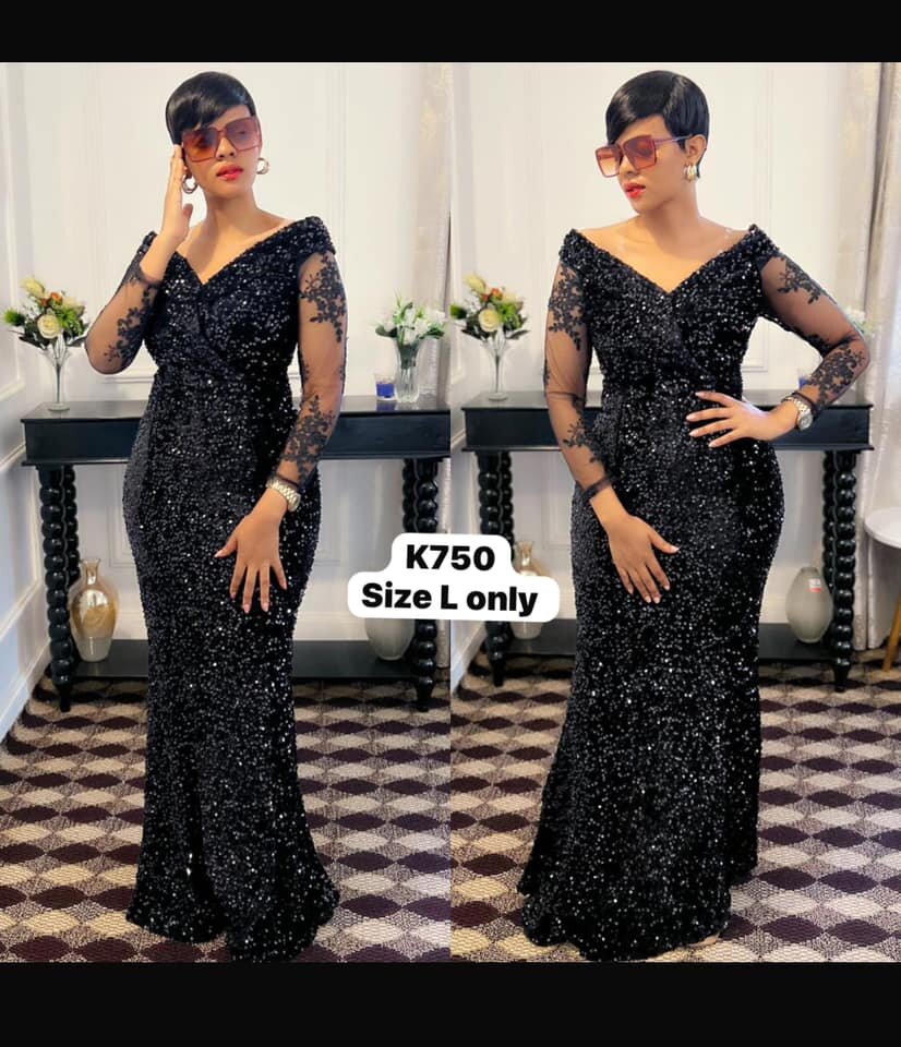 Beautiful long women's dress   black color