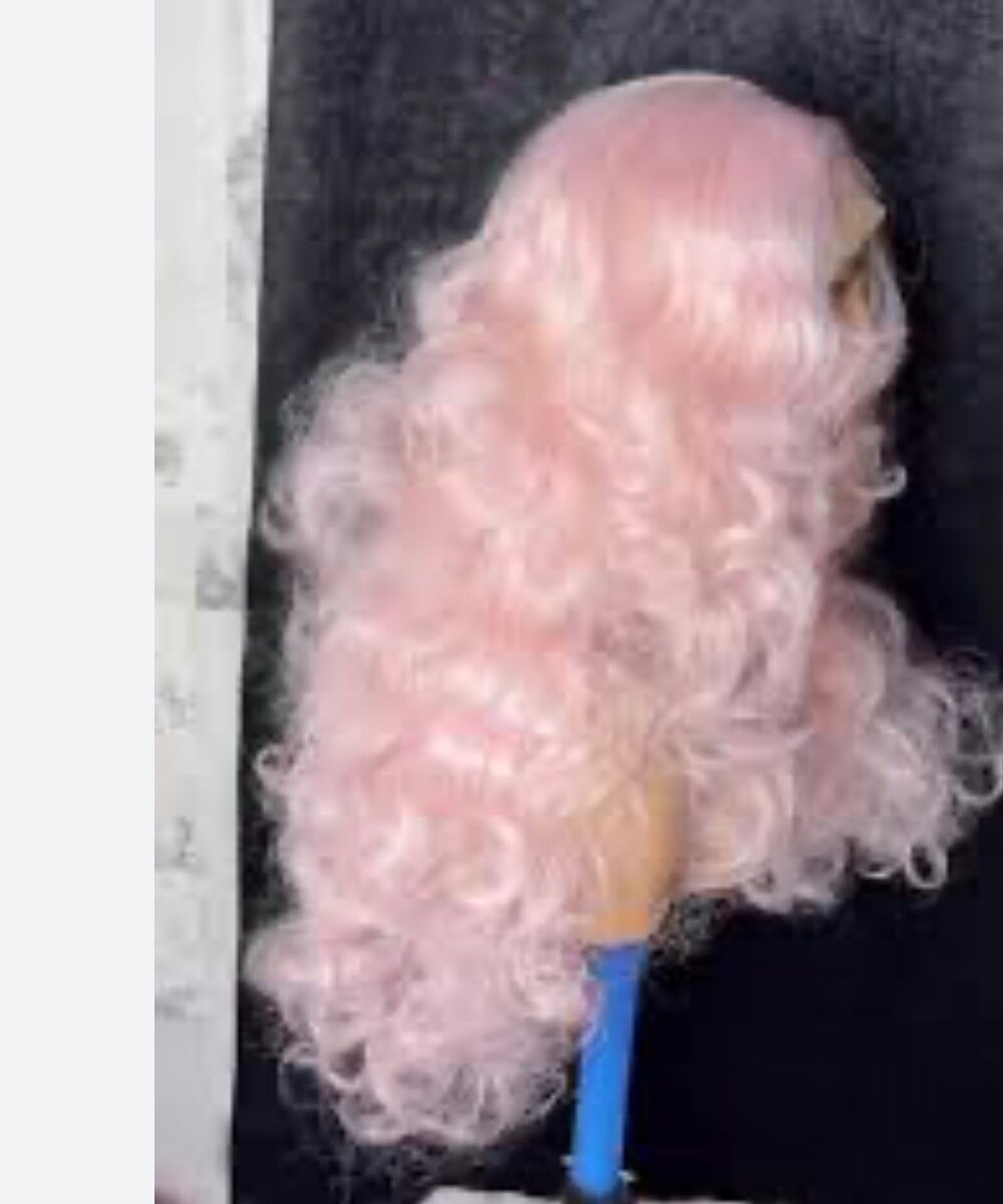 Perruq blend haire bouclé rose