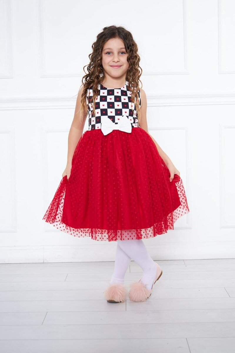 Robe de soirée rouge enfant