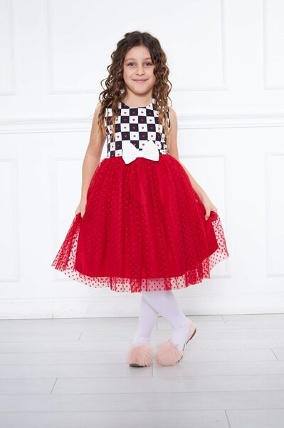 Robe de soirée rouge enfant